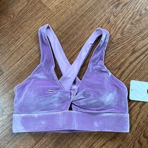 Fabletics Oasis Twist-Front Velour Sports Bra S